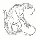 big foot fighting the loch ness monster no background tattoo design idea