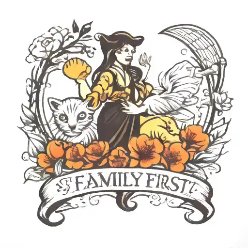 family first tattoo design idea