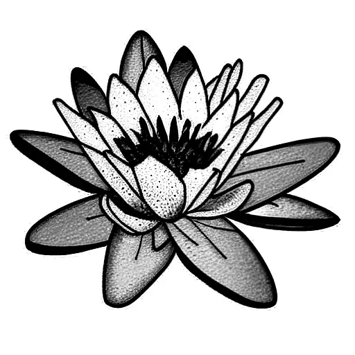 blue water lilies on water  tattoo design idea