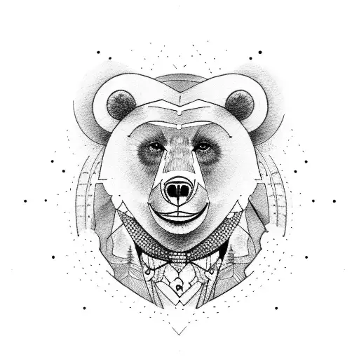 circus Bear tattoo design idea