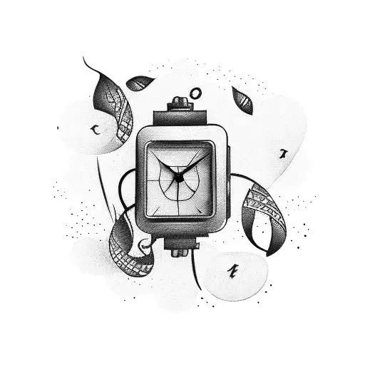 timepiece + music tattoo design idea