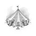 circus tent tattoo design idea