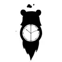 timepiece + bear tattoo design idea