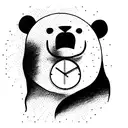timepiece + bear tattoo design idea