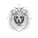 circus Bear tattoo design idea