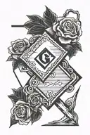 home plate black and white tattoo design idea