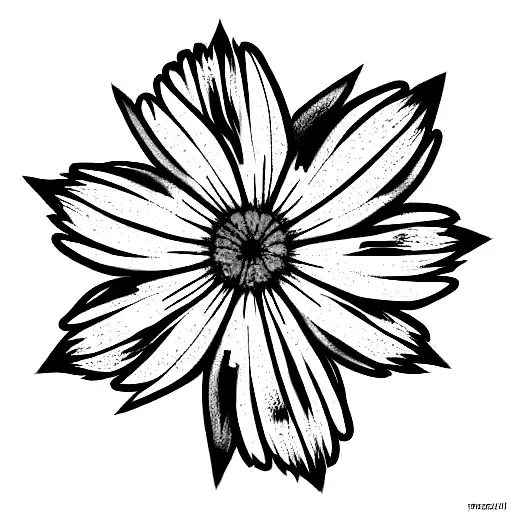 Aster, cosmos,morning glory and marigold together  tattoo design idea