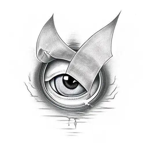  full bandage with a demonic eye peeking out from behind tattoo design idea