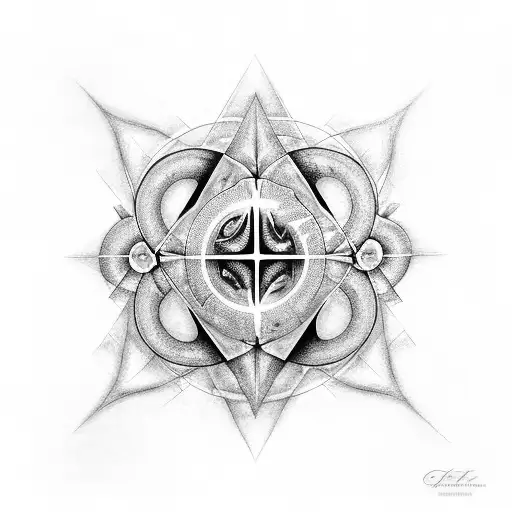 metatrons cube with tool aenima eye tattoo design idea
