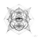 metatrons cube with tool aenima eye tattoo design idea