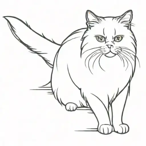 Persian cat tattoo design idea