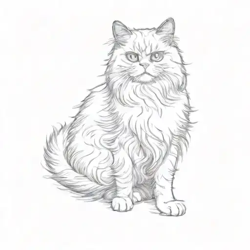 a persian cat tattoo design idea