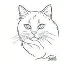 Persian cat tattoo design idea