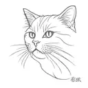 Persian cat tattoo design idea