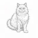 a persian cat tattoo design idea