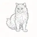 a persian cat tattoo design idea