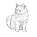 a persian cat tattoo design idea