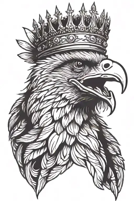 vulture with crown tattoo design idea