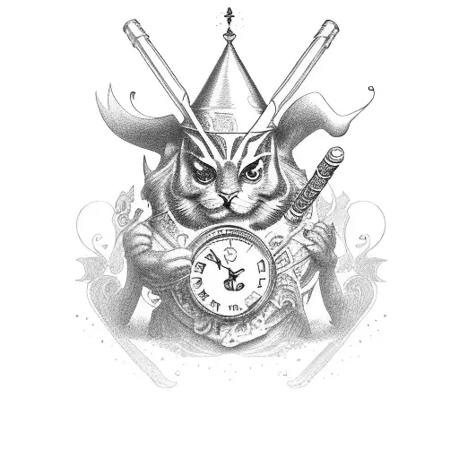 abselom from alice in wonderland with a hookah tattoo design idea