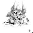 abselom from alice in wonderland with a hookah, sketch, realistic, 4k, hyper realistic, caterpillar, smoke tattoo design idea