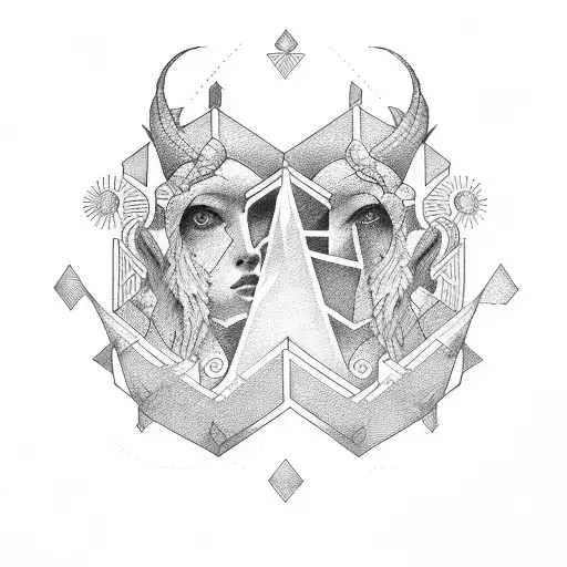 Libra and Gemini  tattoo design idea