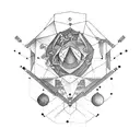 Libra Gemini constellation mixed together tattoo design idea