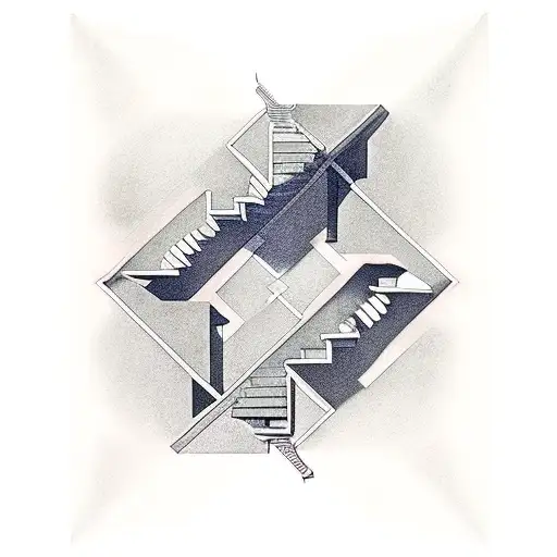 Escher staircases, old architecture  tattoo design idea