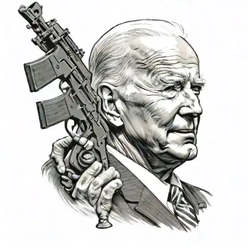 Joe Biden with an ak 47 tattoo design idea