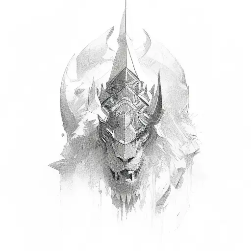 symbolism of strength and leadership tattoo design idea