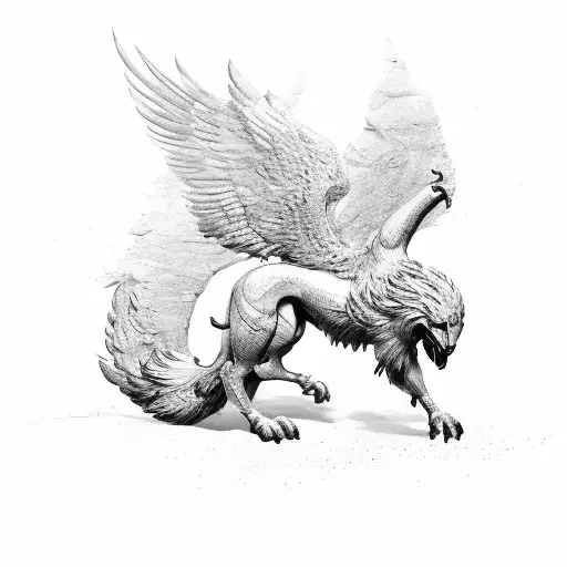symbolism of strength and leadership with a griffin tattoo design idea