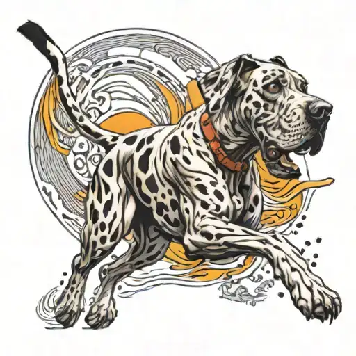Great Dane running tattoo design idea