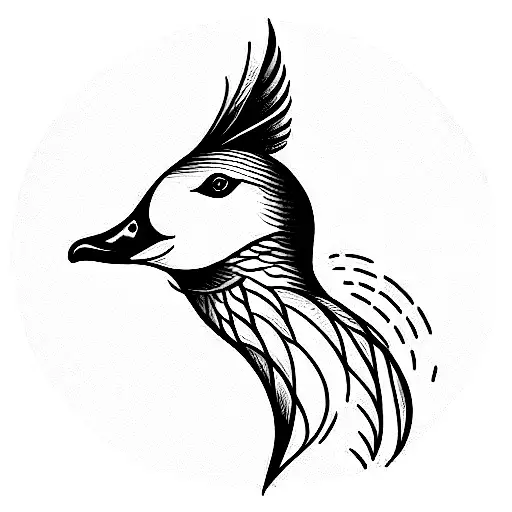 a cool goose  tattoo design idea