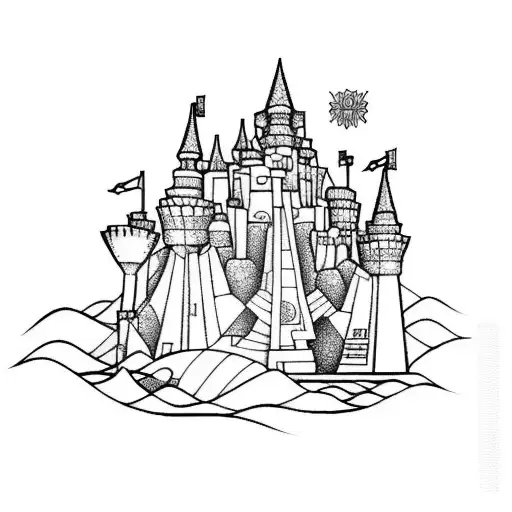 sandcastle tattoo design idea