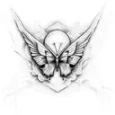 bullet with butterfly wings tattoo design idea