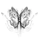 bullet with butterfly wings tattoo design idea