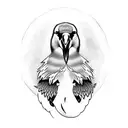 a cartoon canada goose holding a gun tattoo design idea