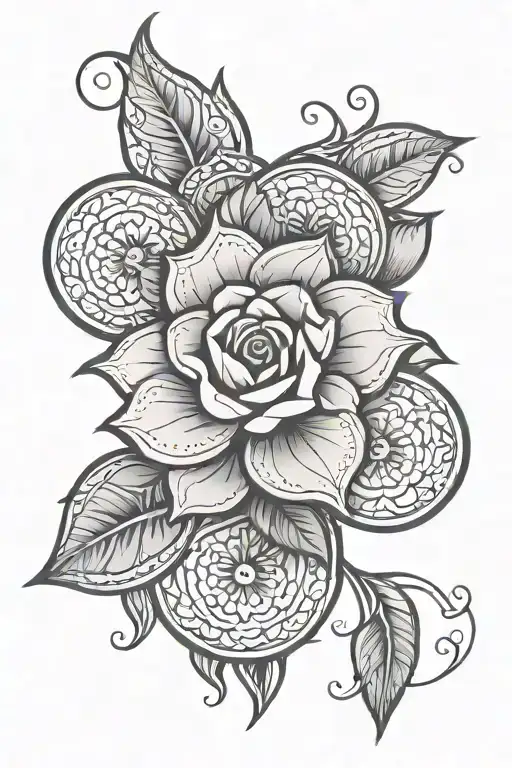 rose mandala design inspired tattoo design idea