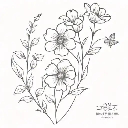 flower garden tattoo design idea