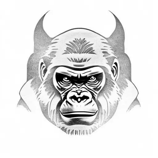 Gorilla angry tattoo design idea