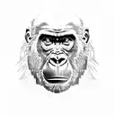 Gorilla angry tattoo design idea