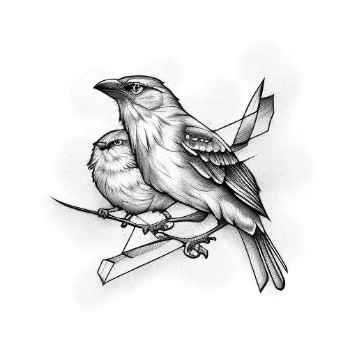 half mockingbird half crow tattoo design idea
