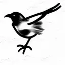 half mockingbird half crow tattoo design idea