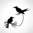 mockingbird & the crow by hardy tattoo design idea