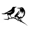 mockingbird & the crow by hardy tattoo design idea