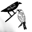mockingbird & the crow by hardy tattoo design idea