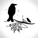 mockingbird & the crow by hardy tattoo design idea