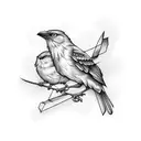 half mockingbird half crow tattoo design idea