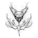 half mockingbird half crow tattoo design idea