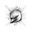 half mockingbird half crow tattoo design idea