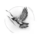 half mockingbird half crow tattoo design idea